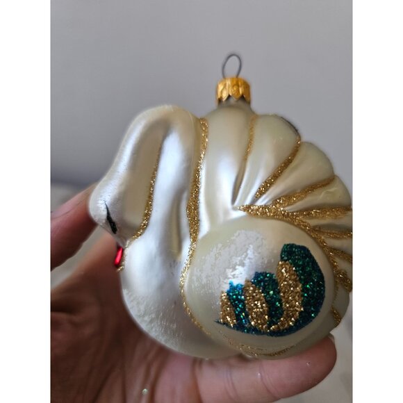 polonaise adler gold peacock swan ornament komozja glass Xmas tree - Picture 3 of 10